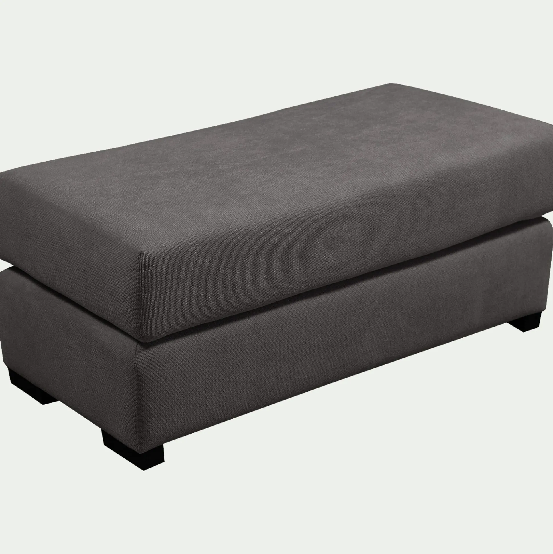 Pouf rectangulaire en tissu Bloq - gris anthracite