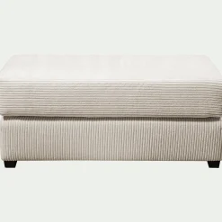 Pouf rectangulaire en velours côtelé Azores - beige