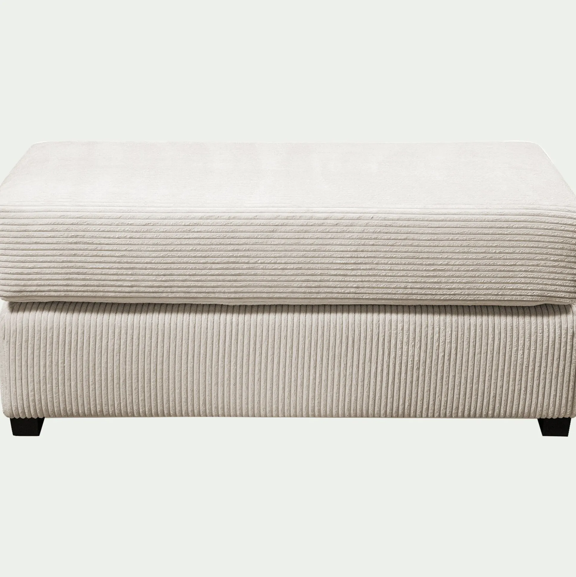 Pouf rectangulaire en velours côtelé Azores - beige