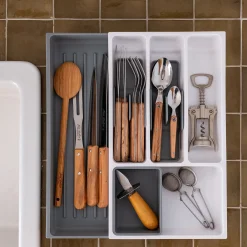 Range couverts en plastique - gris