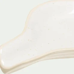 Repose-cuillère en grès L16cm - blanc