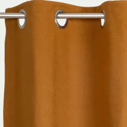 Rideau à œillets en coton 140x250cm - brun noisette