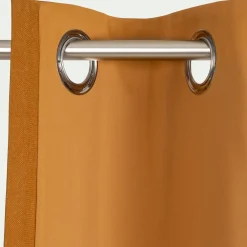 Rideau à œillets en coton 140x250cm - brun noisette