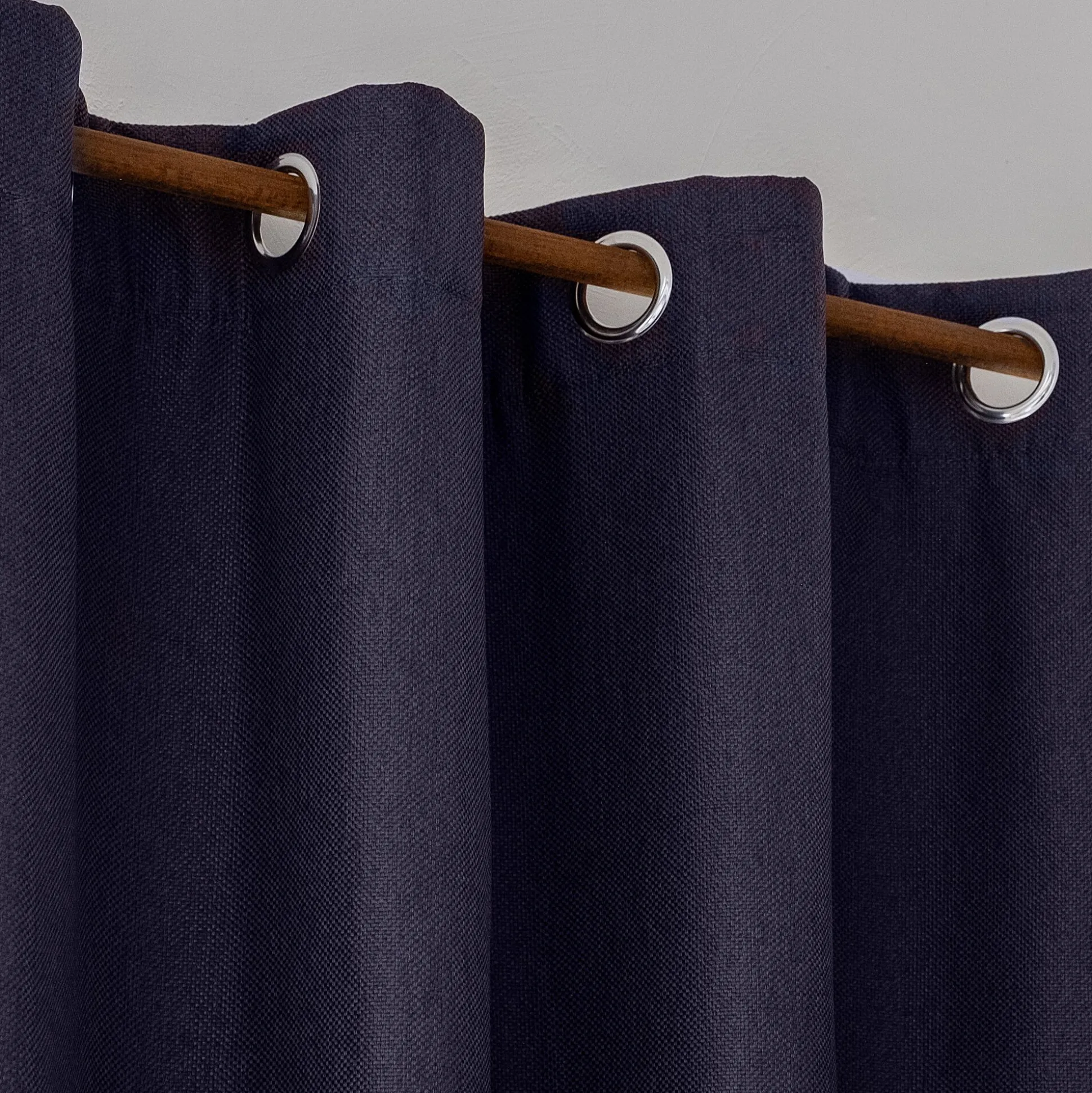 Rideau à œillets en polyester 135x300cm - gris calabrun