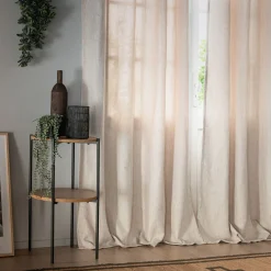 Rideau à œillets en polyester 140x250cm - beige