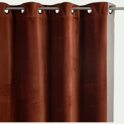Rideau à œillets en velours 135x250cm - brun rustrel