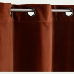 Rideau à œillets en velours 135x250cm - brun rustrel