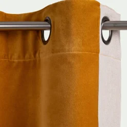 Rideau à œillets en velours 135x250cm - jaune alep