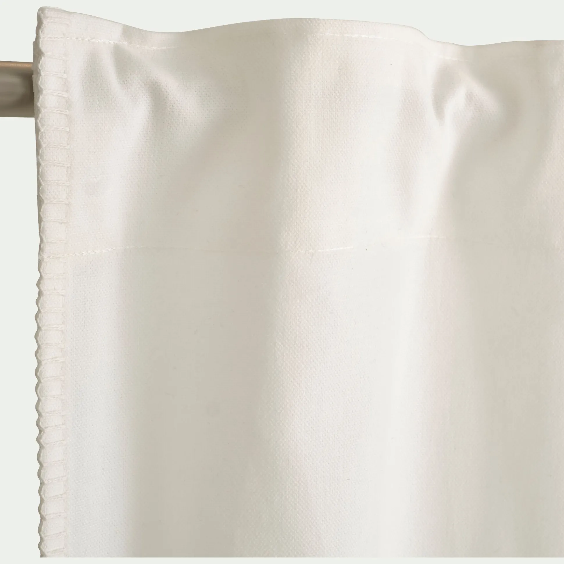 Rideau à passants cachés en coton finition point de cheval 140x250cm - blanc écru