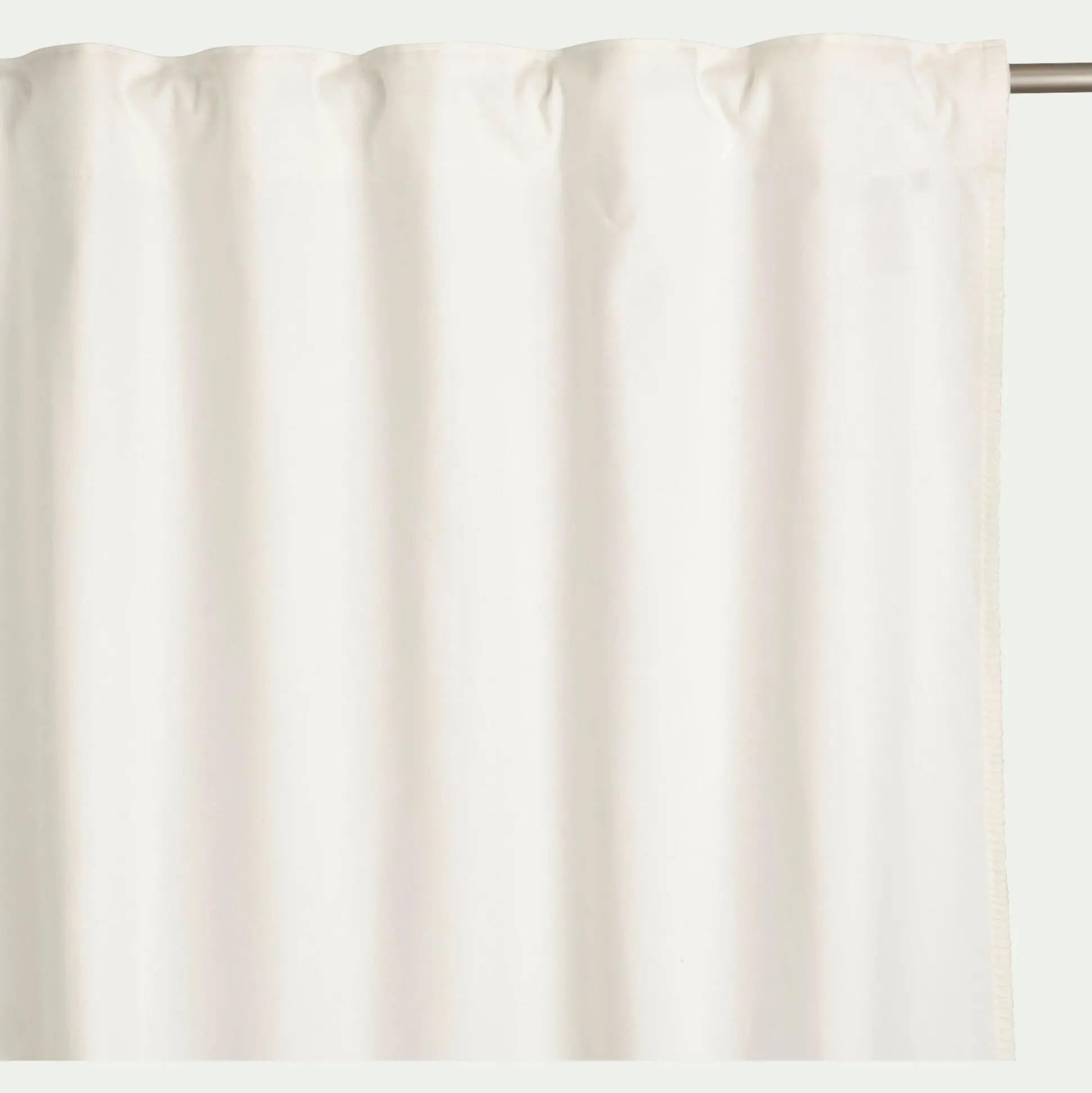 Rideau à passants cachés en coton finition point de cheval 140x250cm - blanc écru