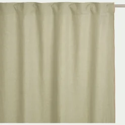 Rideau à passants cachés en lin finition point de cheval 140x250cm - vert olivier