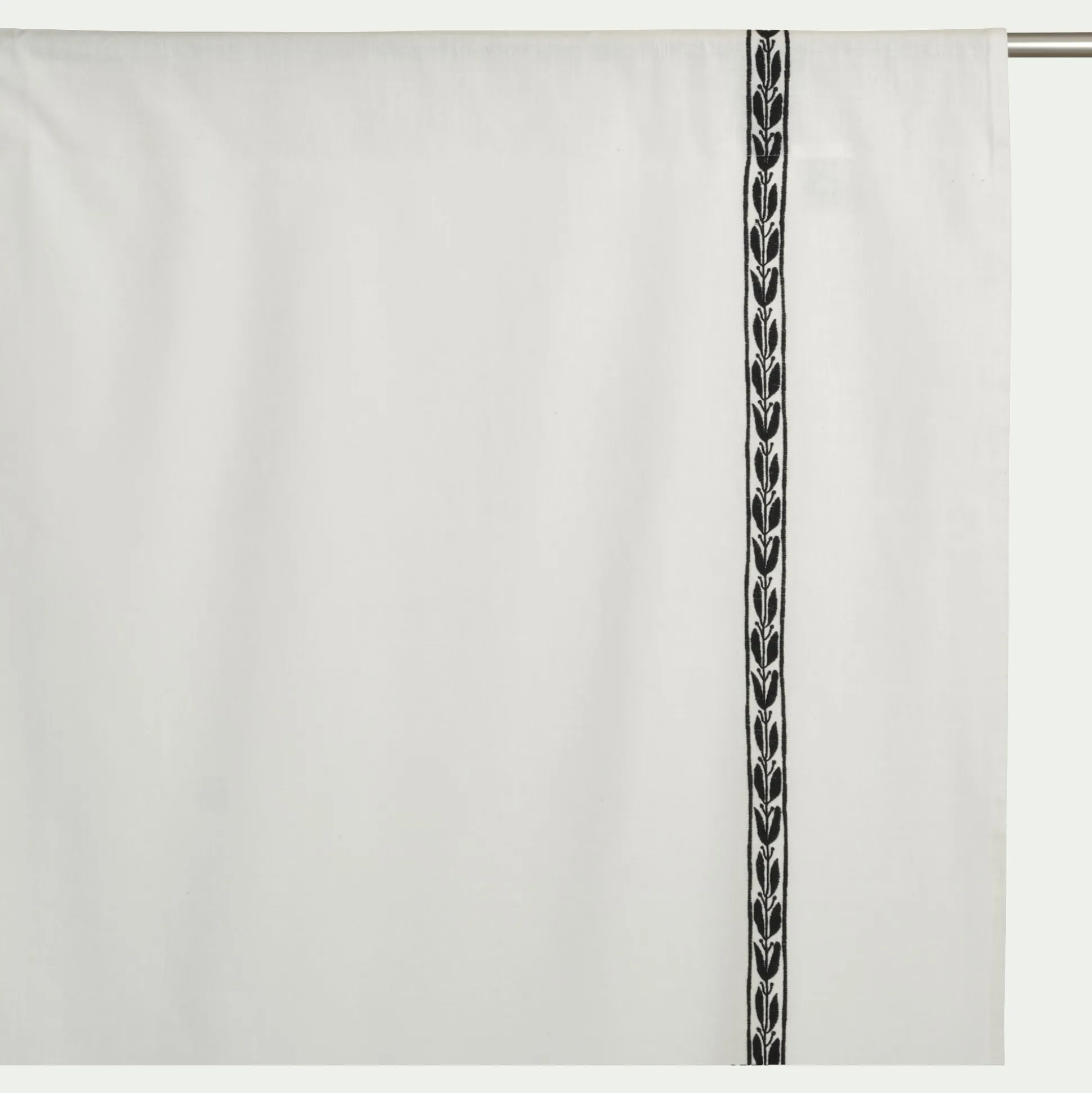 Rideau passe-tringle en coton motif Kissos 140x250cm - blanc