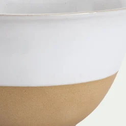 Saladier bicolore en grès D28,7cm - blanc