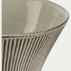 Saladier en grès réactif D24cm - marron écorce