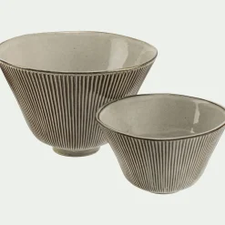 Saladier en grès réactif D24cm - marron écorce