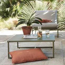 Salon de jardin en aluminium - vert cèdre (2 places)