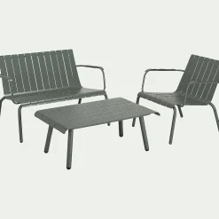 Salon de jardin en aluminium - vert cèdre (3 places)