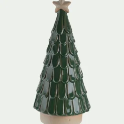 Sapin déco à écailles en grès D11,2cm - vert