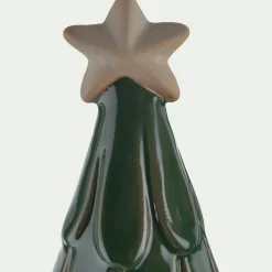Sapin déco à écailles en grès D11,2cm - vert