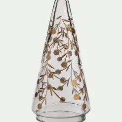 Sapin déco à poser en verre H19cm - transparent