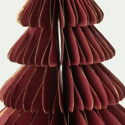 Sapin décoratif à poser en papier H25cm - rouge