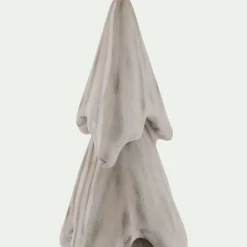 Sapin décoratif à poser en porcelaine H19cm - beige