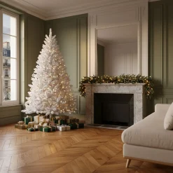 Sapin de Noël artificiel enneigé D117xH180cm - blanc