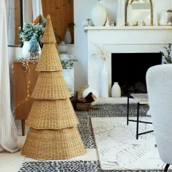 Sapin de Noël en rotin D61xH123cm - naturel