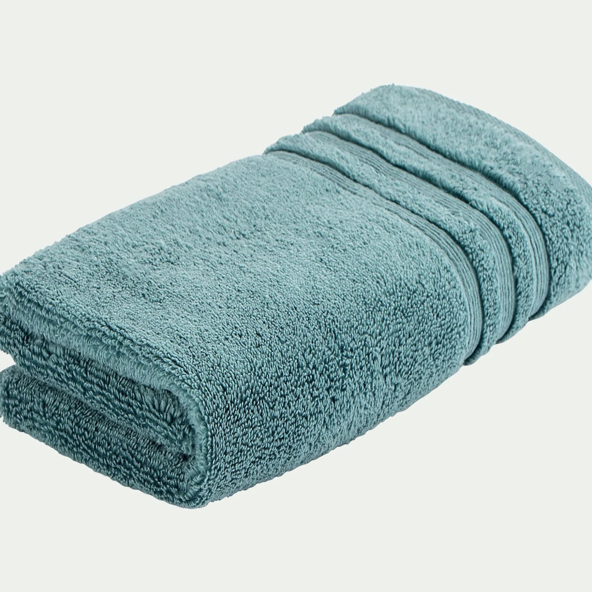 Serviette de bain bouclette en coton - vert 50x100cm