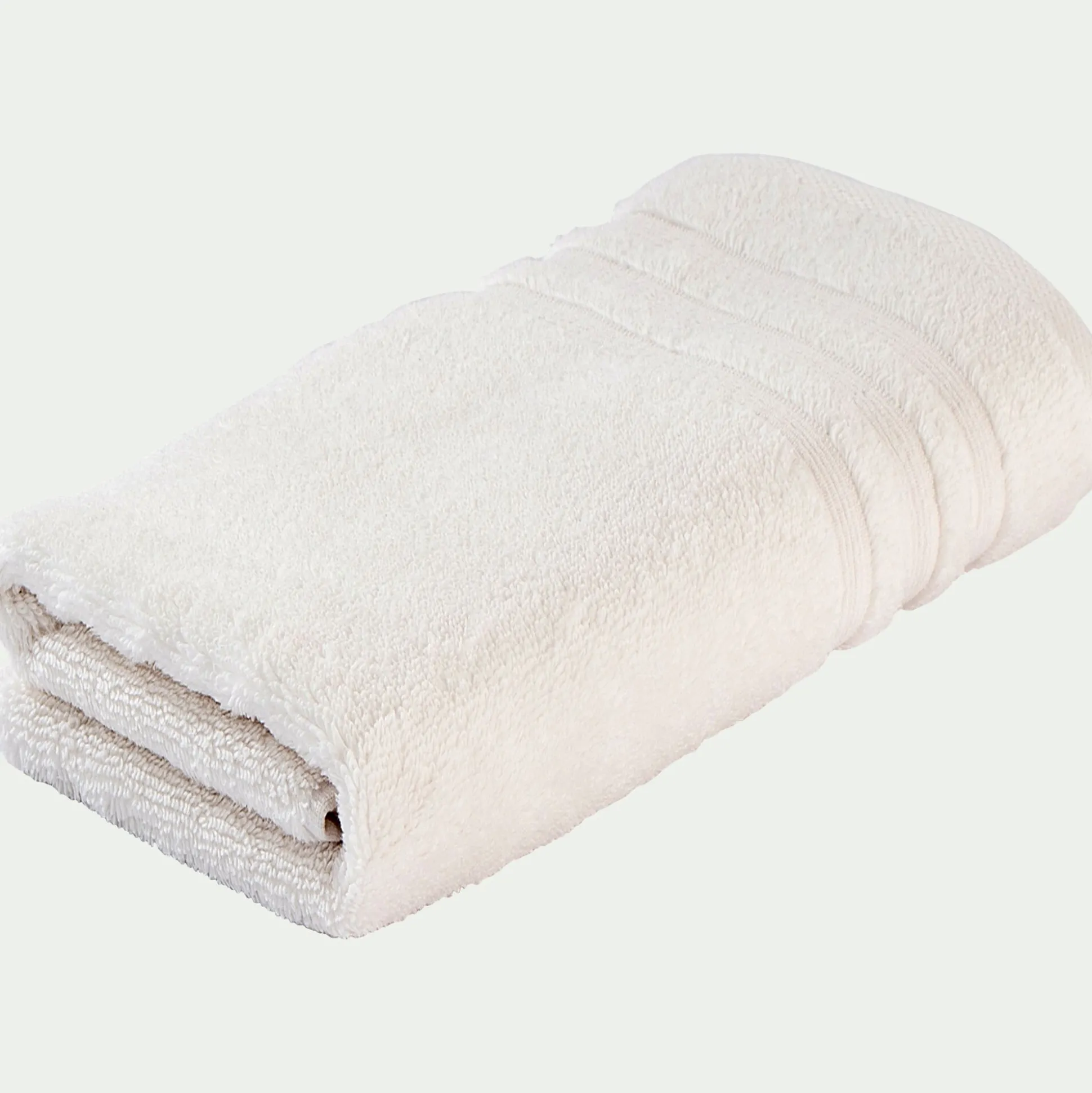 Serviette de bain bouclette en coton - blanc ventoux 50x100cm