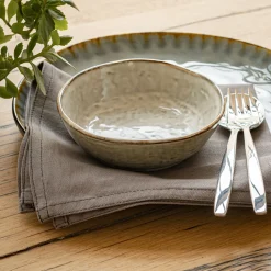 Serviette de table en coton gris borie 41x41cm