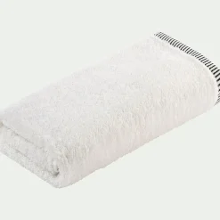 Serviette de toilette brodé en coton - blanc ventoux 50x100cm