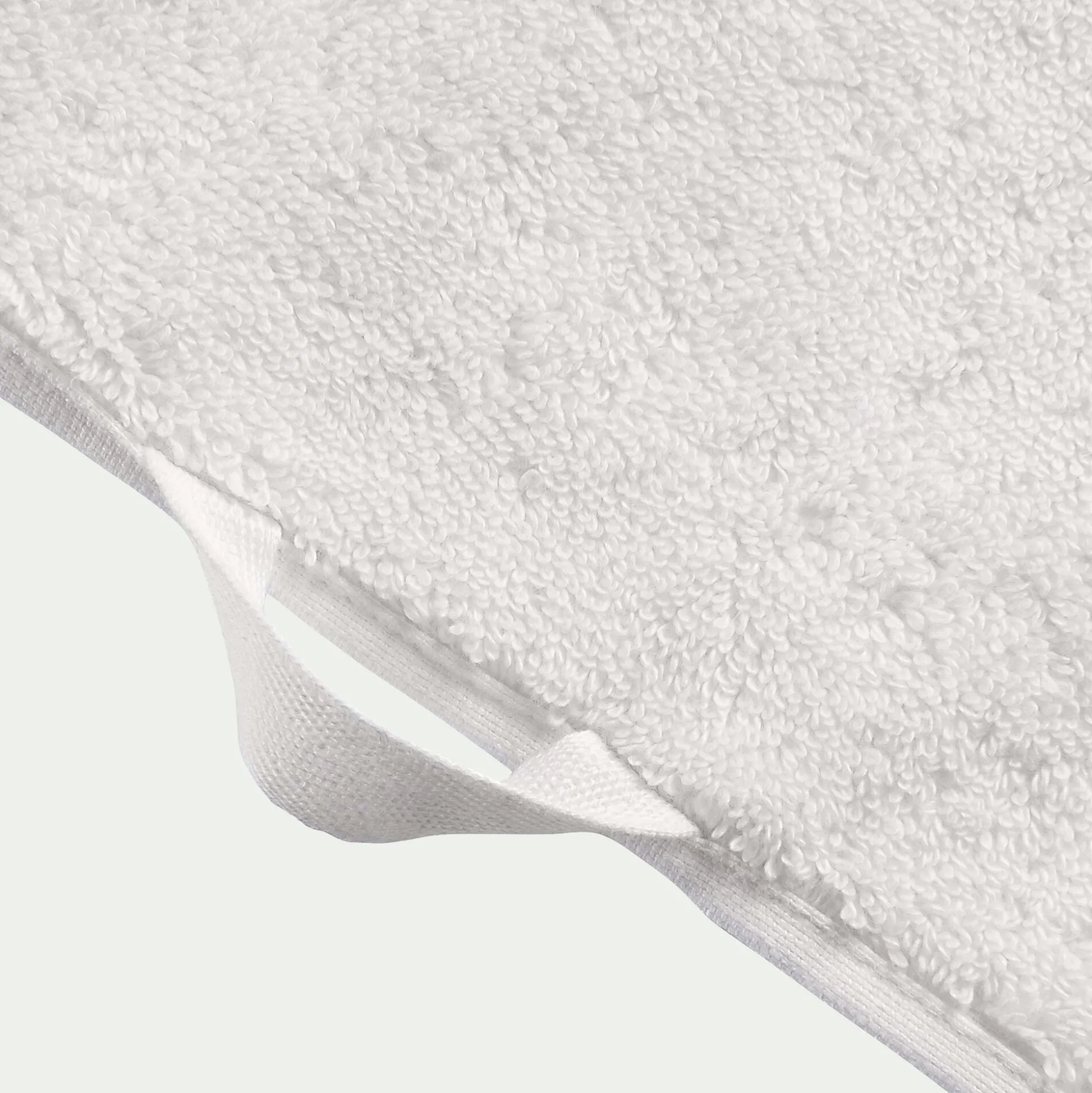 Serviette de toilette brodé en coton - blanc ventoux 50x100cm