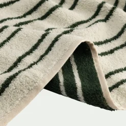 Serviette de toilette en coton à rayures 50x100cm - vert