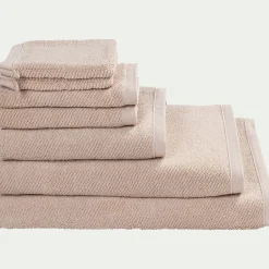 Serviette de toilette en bouclettes de coton bio - beige alpilles 50x90cm