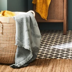 Serviette de toilette en coton - bleu calaluna 50x100cm