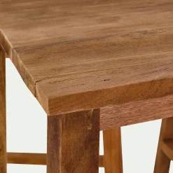 Set de repas 1 table haute et 4 tabourets en bois recyclé - bois clair (4 places)