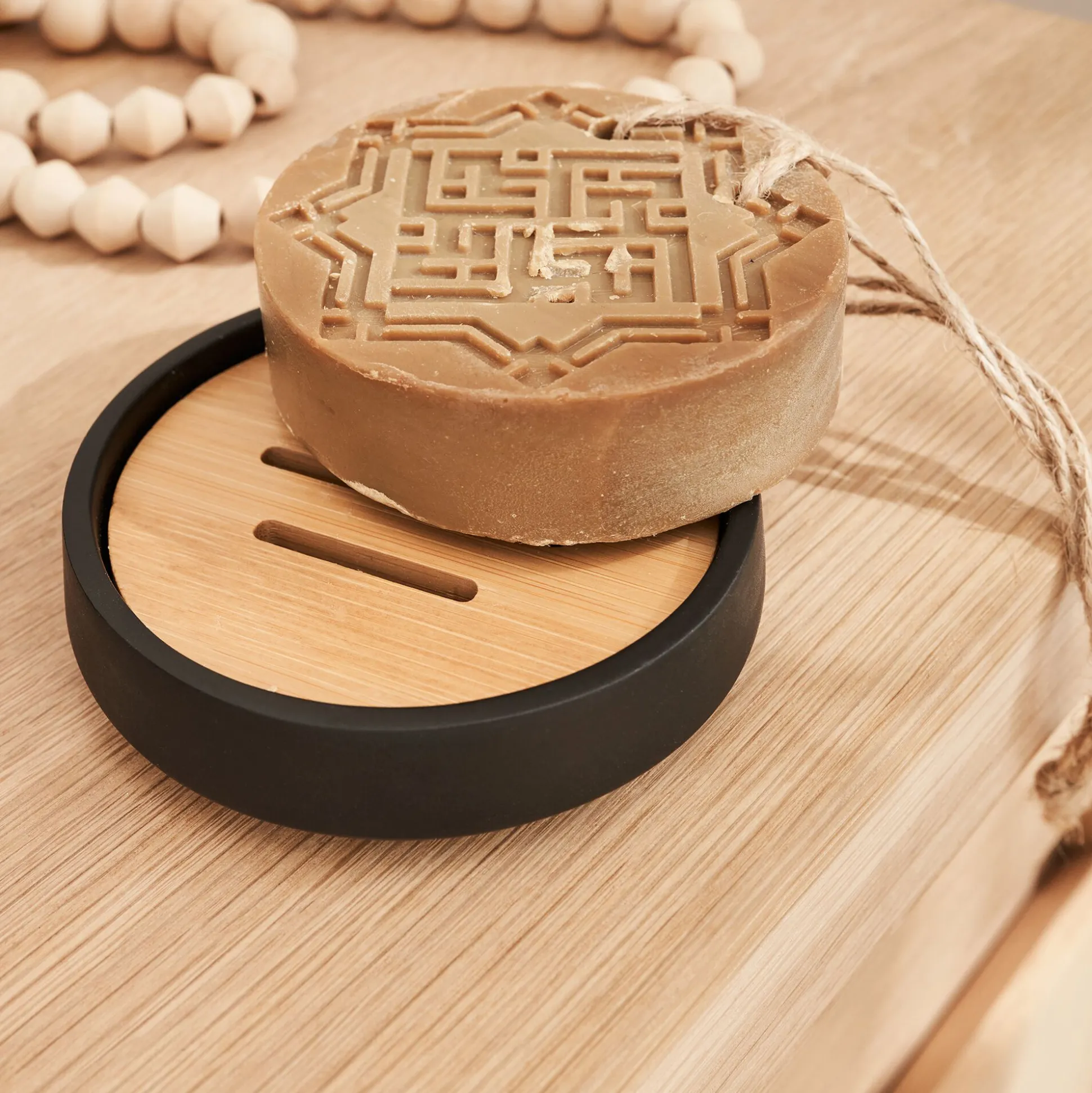 Set de salle de bain en polyresine - noir