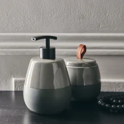 Set de salle de bain en grès - vert cèdre