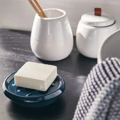 Set de salle de bain en grès - bleu figuerolles