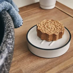 Set de salle de bain en grès - noir et blanc