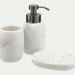 Set de salle de bain en polyrésine - blanc