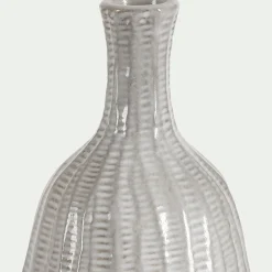 Soliflore en faïence H31,5cm - beige