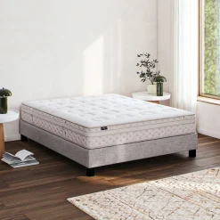 Sommier tapissier ferme alinea 140x200cm - gris granite