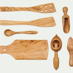 Spatule galbée en bois d'olivier L30.5cm