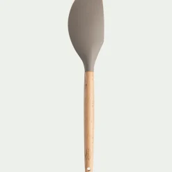 Spatule maryse en bois et silicone - brun terre ombre