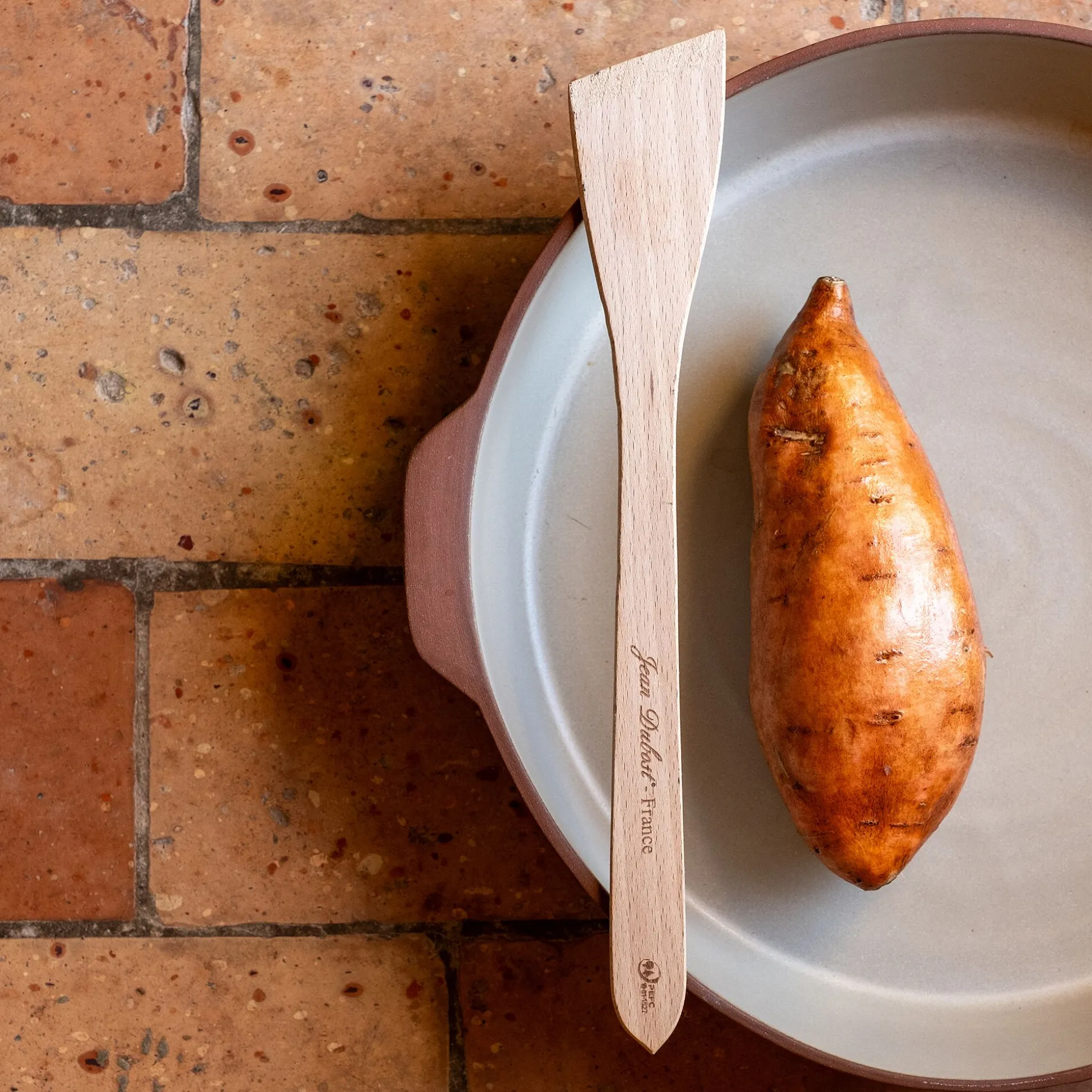 Spatule plate en bois de hêtre 30cm - naturel