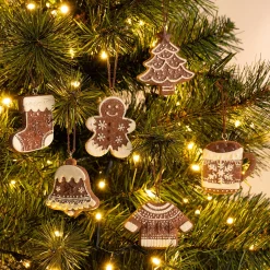 Suspension de Noël biscuit H6,5cm - marron (modèle aléatoire)