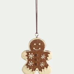 Suspension de Noël biscuit H6,5cm - marron (modèle aléatoire)