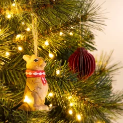 Suspension de Noël écureuil en bois H8,5cm - naturel